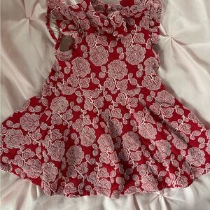 Janie and Jack Red Floral Jacquard Dress